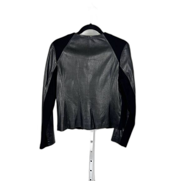 VINCE Leather Moto Jacket M | Mixed Media Magic | Soft Power - Picture 3 of 13